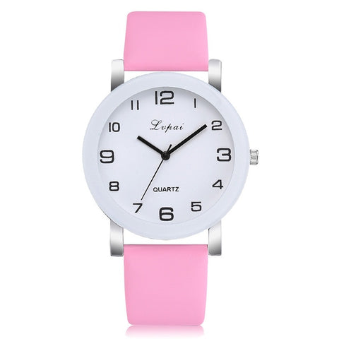 LVPAI Woman's Watch Fashion Simple White Quartz Wristwatches Sport Leather Band Casual Ladies Watches Women Reloj Mujer Ff