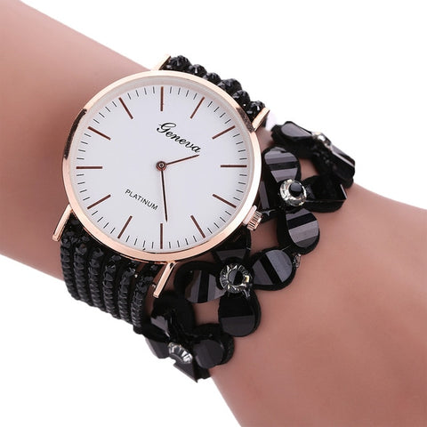 Fashion Geneva Flowers Watches Women Dress Elegant Quartz Bracelet Ladies Watch Crystal Diamond Wrist Watch Gift Reloj Mujer