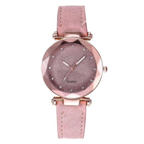 Luxury Women Watches 2019 Fashion Starry Sky Quartz Wristwatches Leather Romantic Rhinestone Ladies Clock relogio feminino *50