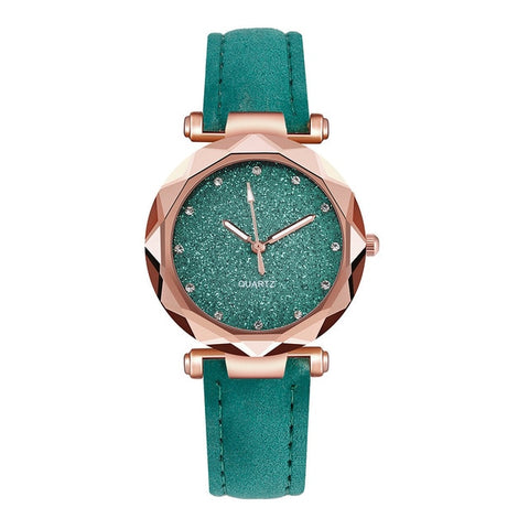 Luxury Women Watches 2019 Fashion Starry Sky Quartz Wristwatches Leather Romantic Rhinestone Ladies Clock relogio feminino *50