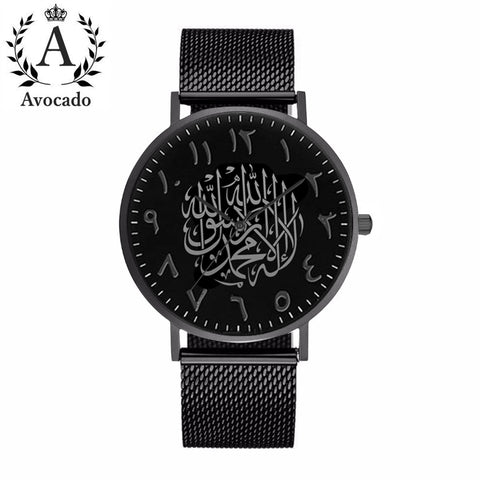 Avocado Luxury Brand Men'S Watches Black Arabic Quartz Watch Rose Gold Stainless Steel Mesh With Simple Clock Reloj Masculino