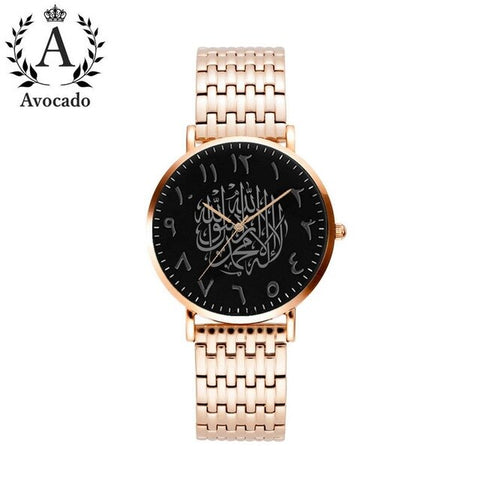 Avocado Luxury Brand Men'S Watches Black Arabic Quartz Watch Rose Gold Stainless Steel Mesh With Simple Clock Reloj Masculino