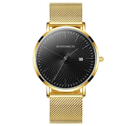 New Men's Watch High end Fashion Alloy Mesh Quartz Wrist Watch Multicolor Creative Pattern Dial Male Casual Trend Business Clock