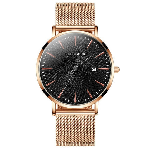 New Men's Watch High end Fashion Alloy Mesh Quartz Wrist Watch Multicolor Creative Pattern Dial Male Casual Trend Business Clock