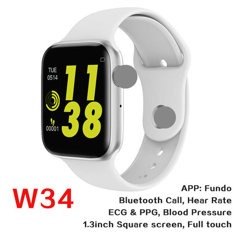 W34 Bluetooth Call Dial Answer Watch Smart Watch Band Heart Rate Monitor Fitness Tracker Wearing Wristband Bracelet MTK 2502 IOS