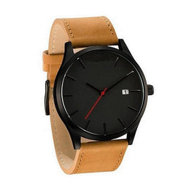Dropshipping Couple Fashion Leather Band Analog Quartz Round Wrist Business men's watch Male Clock Wristwatch erkek kol saati