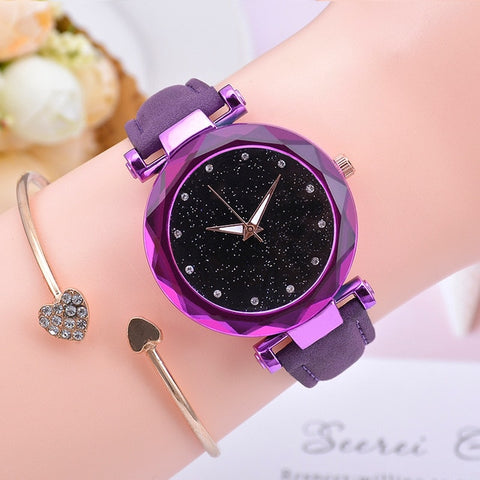 Fashion Starry Sky Women Watches Top Sale Leather Ladies Bracelet Watch Quartz Wristwatches Casual Female Clock Relogio Feminino