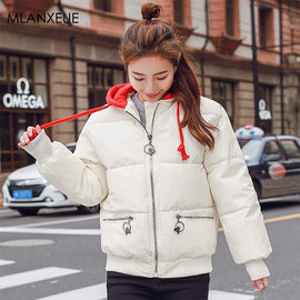 Winter Women'S Jacket Plus Size Embroidery Hooded Zipper Parka Cotton Coats Female Jackets Korean Windproof Thick Warm Outerwear