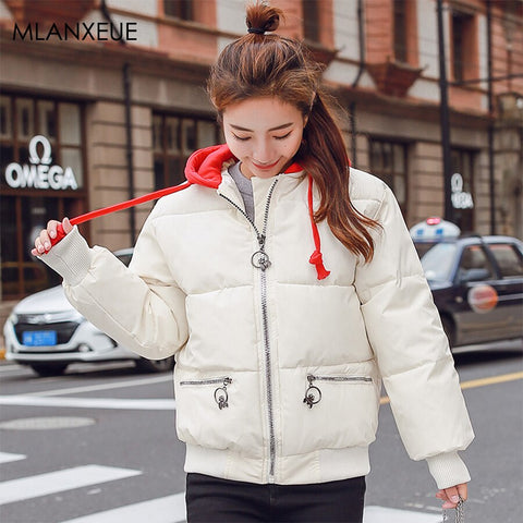 Winter Women'S Jacket Plus Size Embroidery Hooded Zipper Parka Cotton Coats Female Jackets Korean Windproof Thick Warm Outerwear