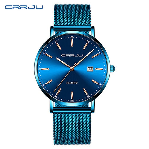 CRRJU men watch Top Brand Luxury men's wristwatch Fashion Casual ultra-thin Minimalist watch Quartz date clock Relogio Masculino