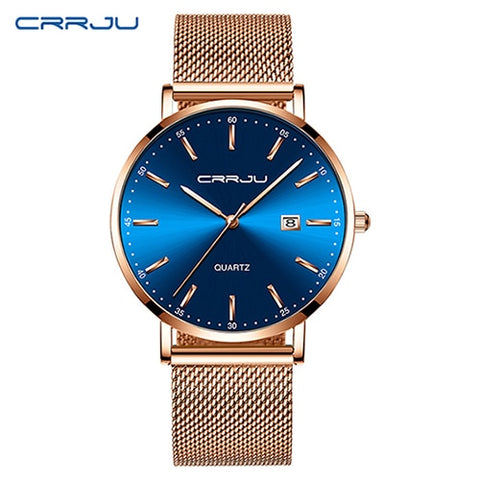 CRRJU men watch Top Brand Luxury men's wristwatch Fashion Casual ultra-thin Minimalist watch Quartz date clock Relogio Masculino