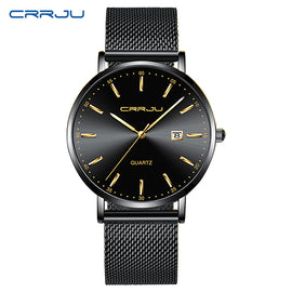 CRRJU men watch Top Brand Luxury men's wristwatch Fashion Casual ultra-thin Minimalist watch Quartz date clock Relogio Masculino