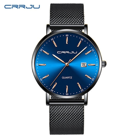 CRRJU men watch Top Brand Luxury men's wristwatch Fashion Casual ultra-thin Minimalist watch Quartz date clock Relogio Masculino