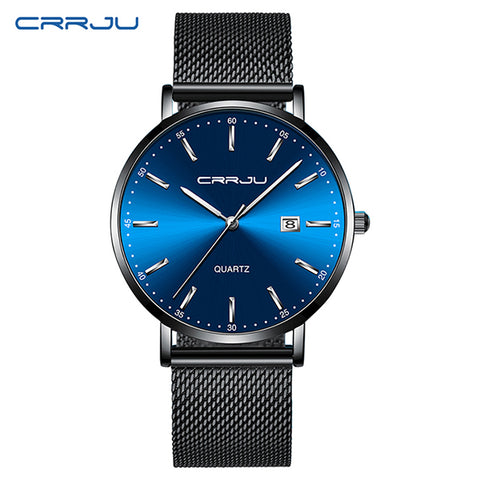 CRRJU men watch Top Brand Luxury men's wristwatch Fashion Casual ultra-thin Minimalist watch Quartz date clock Relogio Masculino