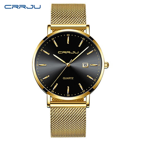 CRRJU men watch Top Brand Luxury men's wristwatch Fashion Casual ultra-thin Minimalist watch Quartz date clock Relogio Masculino