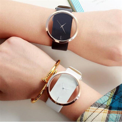 Top Leather Quartz Watch Lady Watches Women Luxury Antique Stylish Round Dress Watch Relogio Feminino Montre Femme