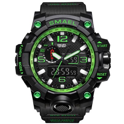 Dual Display Mens Military Quartz Wristwatch Men Resistant Sports Digital Watch