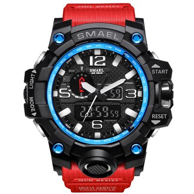 Dual Display Mens Military Quartz Wristwatch Men Resistant Sports Digital Watch