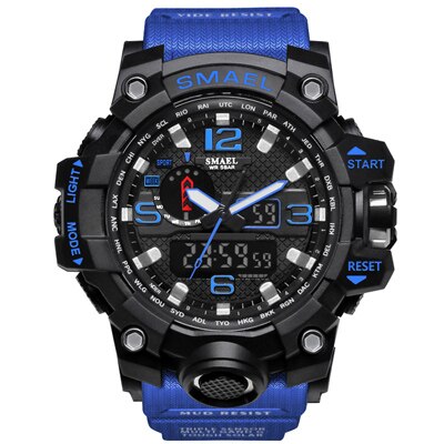 Dual Display Mens Military Quartz Wristwatch Men Resistant Sports Digital Watch