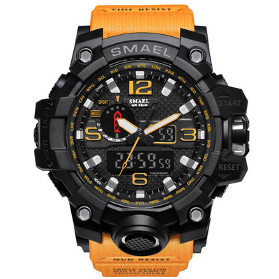 Dual Display Mens Military Quartz Wristwatch Men Resistant Sports Digital Watch