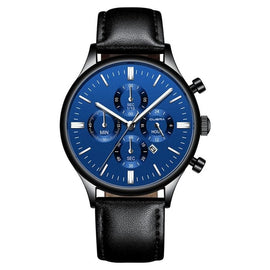 CUENA Men Watches Fashion Luxury Sport Men's Stainless Steel Case Leather Band Quartz Analog Wrist Watch Relogio Masculino