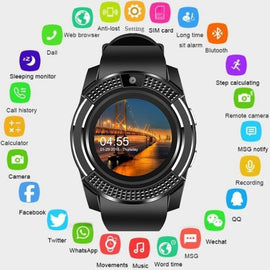 2019 smart watch Bluetooth touch screen Android waterproof sports men and women smart watch with camera SIM card slot PK DZ09