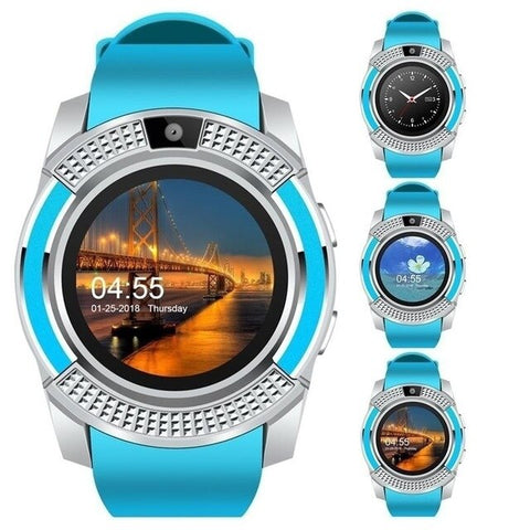 2019 smart watch Bluetooth touch screen Android waterproof sports men and women smart watch with camera SIM card slot PK DZ09