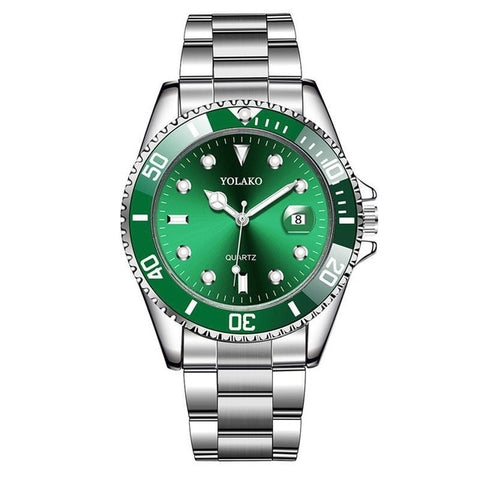 Men's Watch New Luxury Business Watch Men Waterproof Date Green Dial Watches Fashion Male Clock Wrist Watch Relogio Masculino