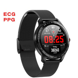 L9 ECG PPG Smart Watch Men Sports Heart Rate Bluetooth Smartwatch Waterproof IP68 Blood Pressure Oxygen Leather Watch Women