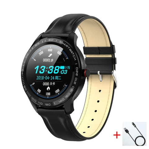 L9 ECG PPG Smart Watch Men Sports Heart Rate Bluetooth Smartwatch Waterproof IP68 Blood Pressure Oxygen Leather Watch Women