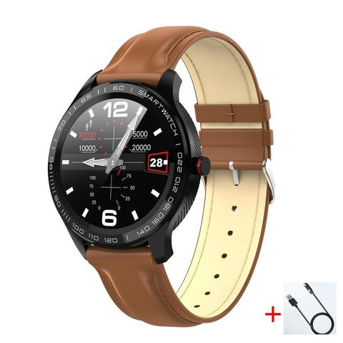 L9 ECG PPG Smart Watch Men Sports Heart Rate Bluetooth Smartwatch Waterproof IP68 Blood Pressure Oxygen Leather Watch Women