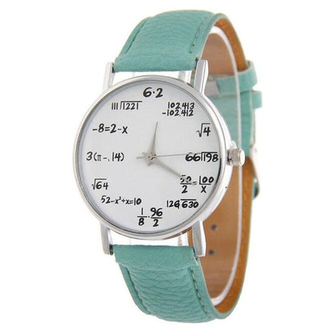 TIke Toker  Math formula Watch women Fashion Girls Function Leather Band Analog Quartz Wristwatches Ladies Watches Children Gift