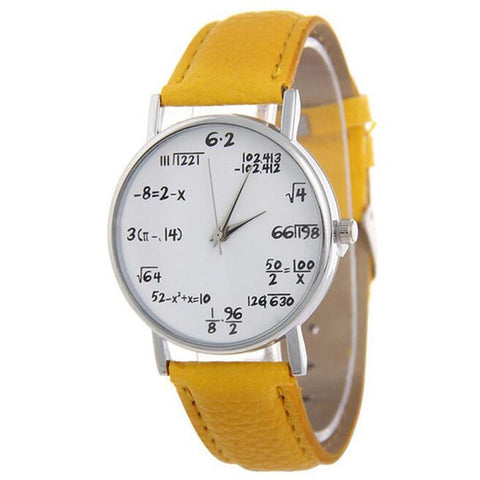 TIke Toker  Math formula Watch women Fashion Girls Function Leather Band Analog Quartz Wristwatches Ladies Watches Children Gift