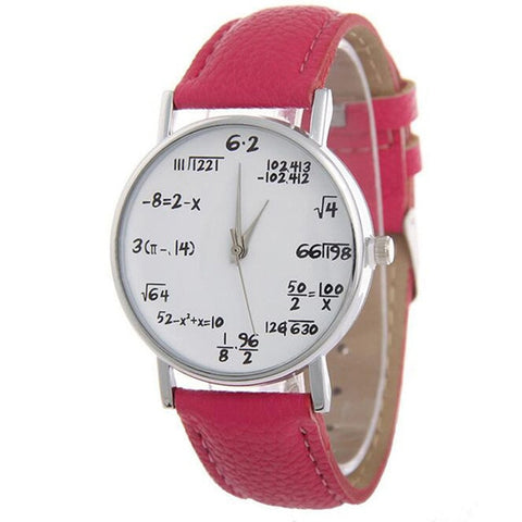 TIke Toker  Math formula Watch women Fashion Girls Function Leather Band Analog Quartz Wristwatches Ladies Watches Children Gift