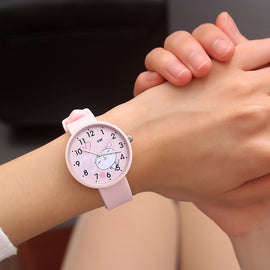 Women New Fashion Quartz Wrist Watches Teenage Boys Girls Kawaii Cartoon Pattern Students Watch Female Casual Jelly Wristwatches