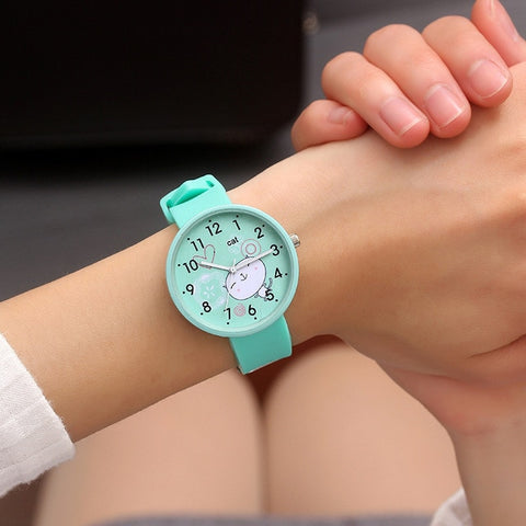 Women New Fashion Quartz Wrist Watches Teenage Boys Girls Kawaii Cartoon Pattern Students Watch Female Casual Jelly Wristwatches