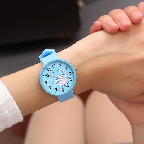 Women New Fashion Quartz Wrist Watches Teenage Boys Girls Kawaii Cartoon Pattern Students Watch Female Casual Jelly Wristwatches