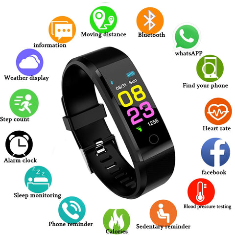 ZAPET New Smart Watch Men Women Heart Rate Monitor Blood Pressure Fitness Tracker Smartwatch Sport Watch for ios android +BOX