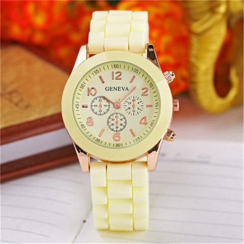 Geneva Casual Watch Women Dress Watch 2019 Quartz Military men Silicone watches Unisex Wristwatch Sports watch relogio feminino