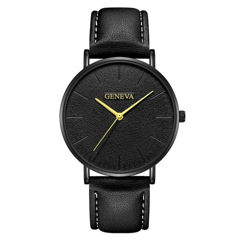 Fashion Men's Leather Casual Analog Quartz Wrist Watch Business Watches Analog horloges Simple Assista polshorloge Manner B40