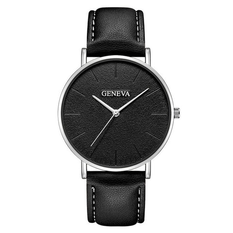 Fashion Men's Leather Casual Analog Quartz Wrist Watch Business Watches Analog horloges Simple Assista polshorloge Manner B40