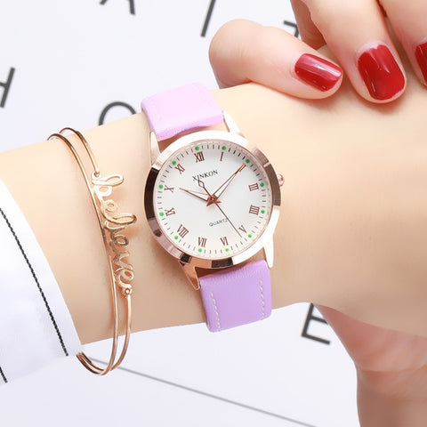 Simple Gold Women Leather Watches Elegant Small Bracelet Female Clock 2019 Fashion Brand Roman Dial Retro Ladies Wristwatches