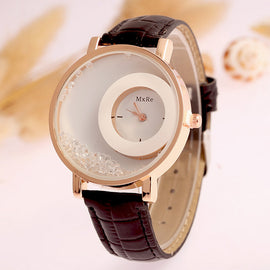 New Fashion Leather Strap Women Rhinestone Wrist Watches Casual Women Dress Watches Crystal Solid Color Hot Relogio Feminino