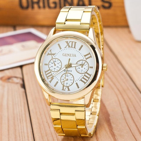 New Brand 3 Eyes Silver Geneva Casual Quartz Watch Women Stainless Steel Dress Watches Relogio Feminino Ladies Clock Hot Sale