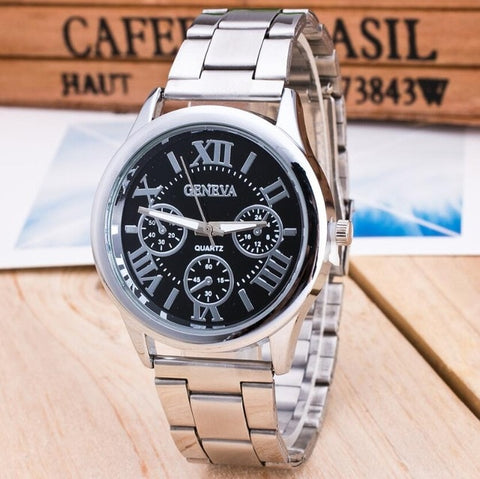 New Brand 3 Eyes Silver Geneva Casual Quartz Watch Women Stainless Steel Dress Watches Relogio Feminino Ladies Clock Hot Sale